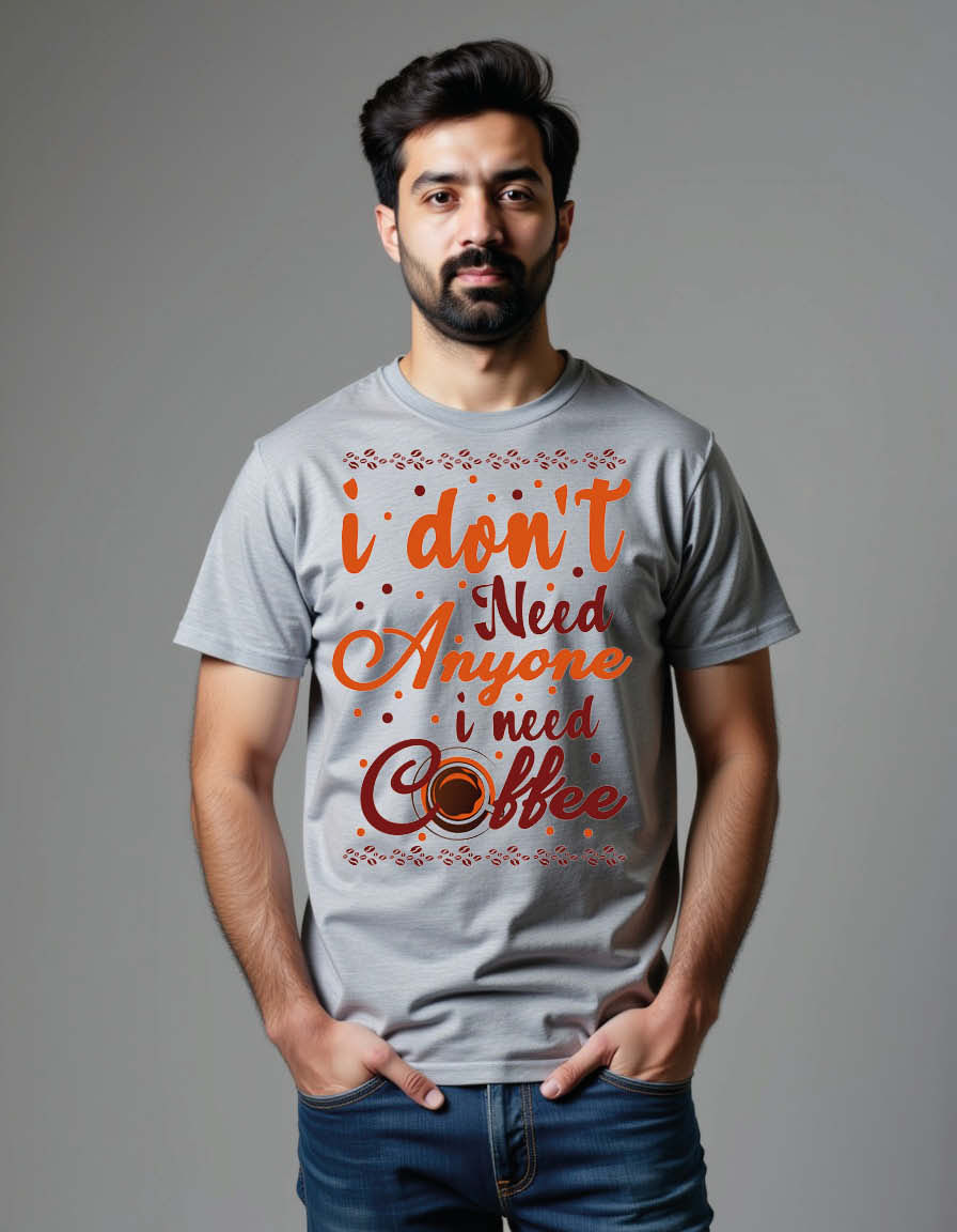 Thumbnail: i don't need anyone i need coffee Premium Unisex Printed Graphic T-Shirt