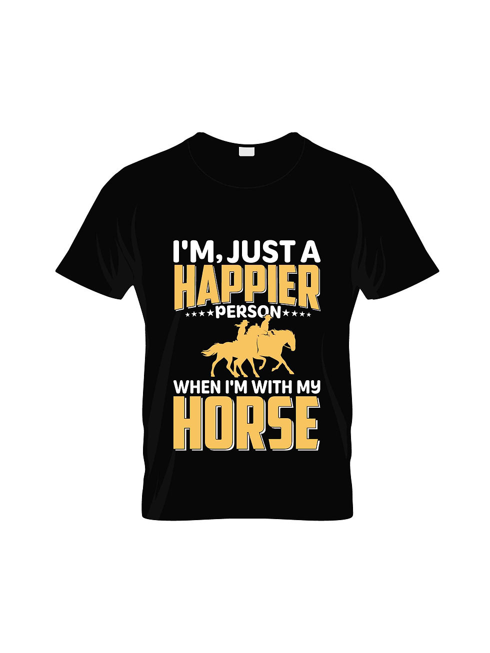 Thumbnail: im just a happier with my horse typography printed t shirts