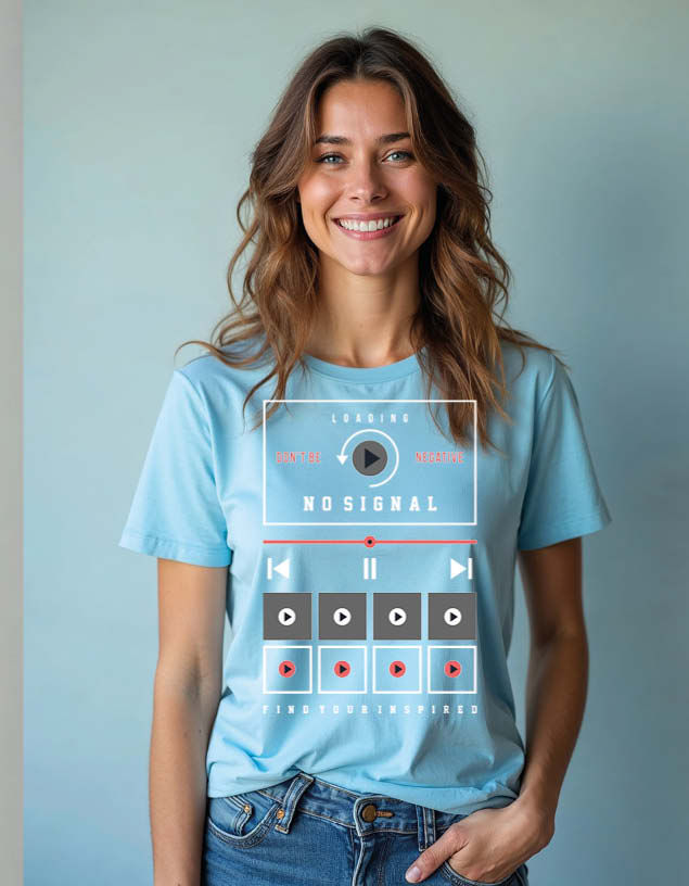 Thumbnail: don't be nagitive no signal Unisex Printed Graphic T-Shirt for Mens,Womens & Kid