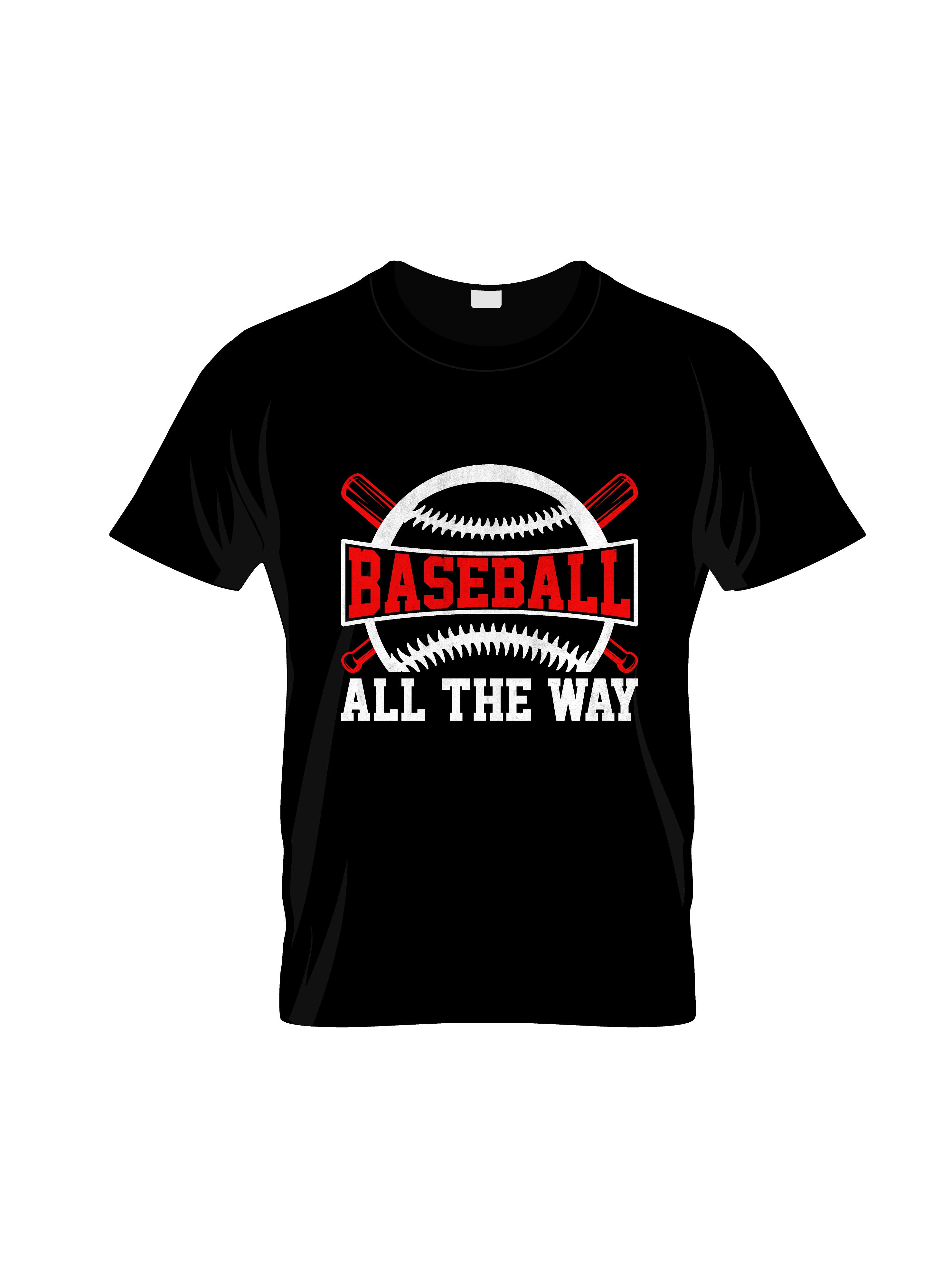 Baseball all the way typography t shirt