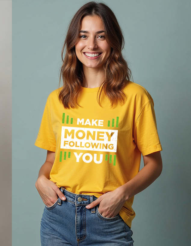 Thumbnail: make money following you Unisex Printed Graphic T-Shirt For Mens Womens & Kids