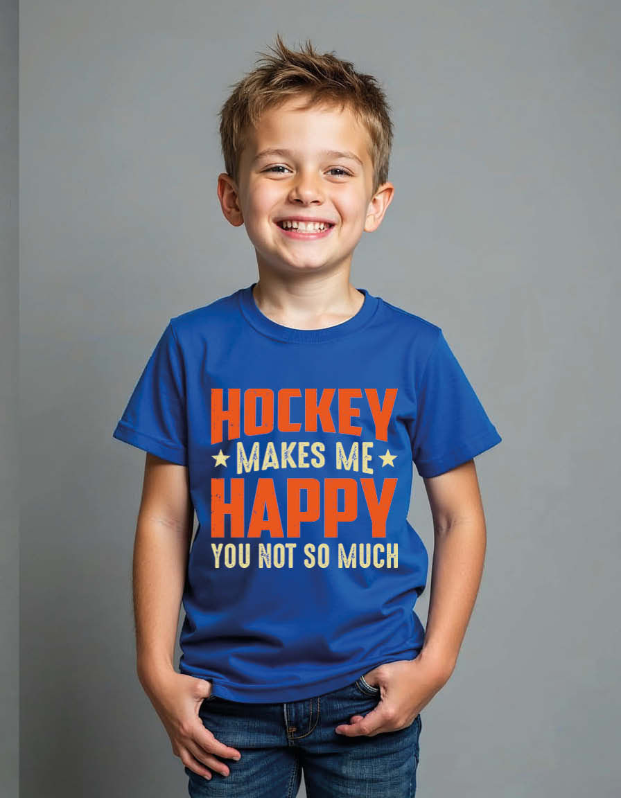 Thumbnail: hockey makes me happy you not so much Unisex Printed Graphic T-Shirt