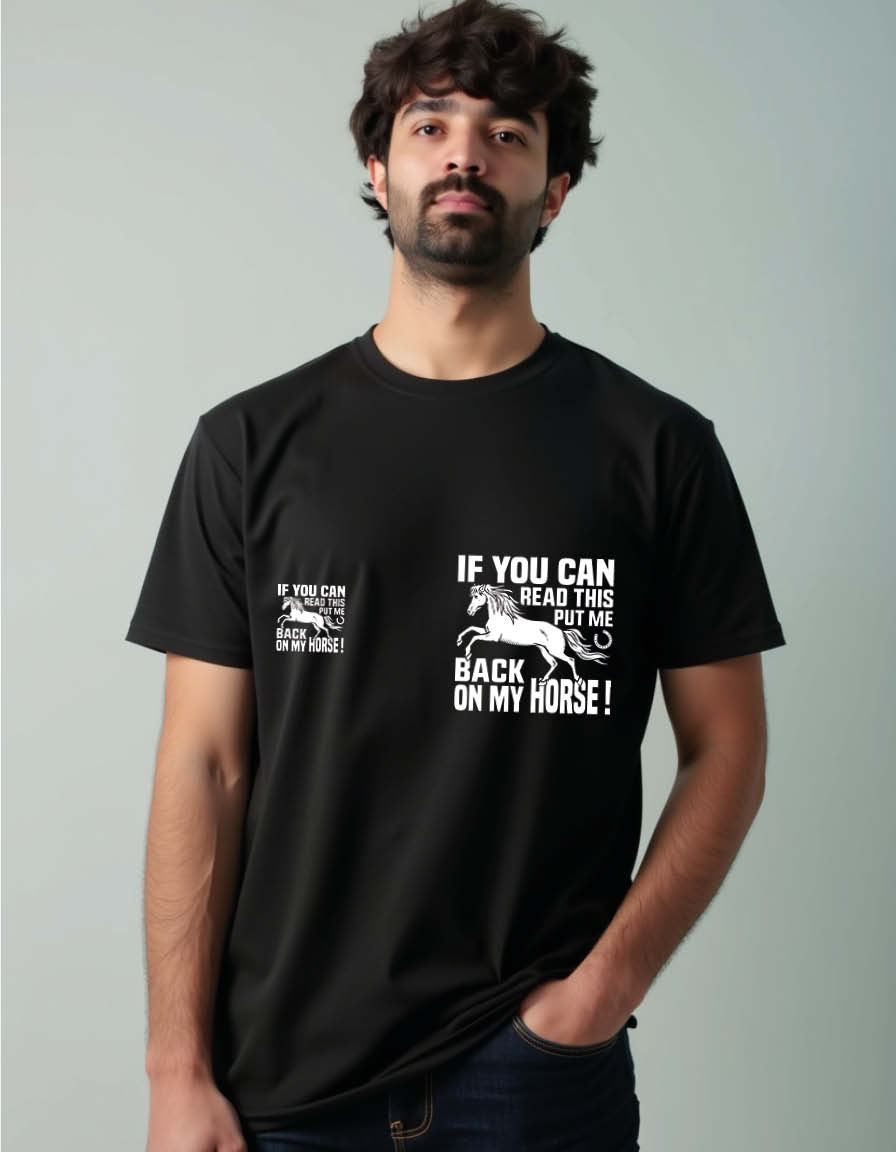 Thumbnail: i you can read this put me back on my horse Unisex Printed Graphic T-Shirt