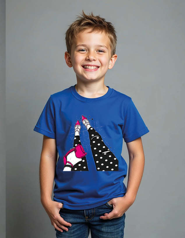 Thumbnail: Pink High Heels and Polka Dots Unisex Graphic T-Shirt for Mens,Womens & Kids
