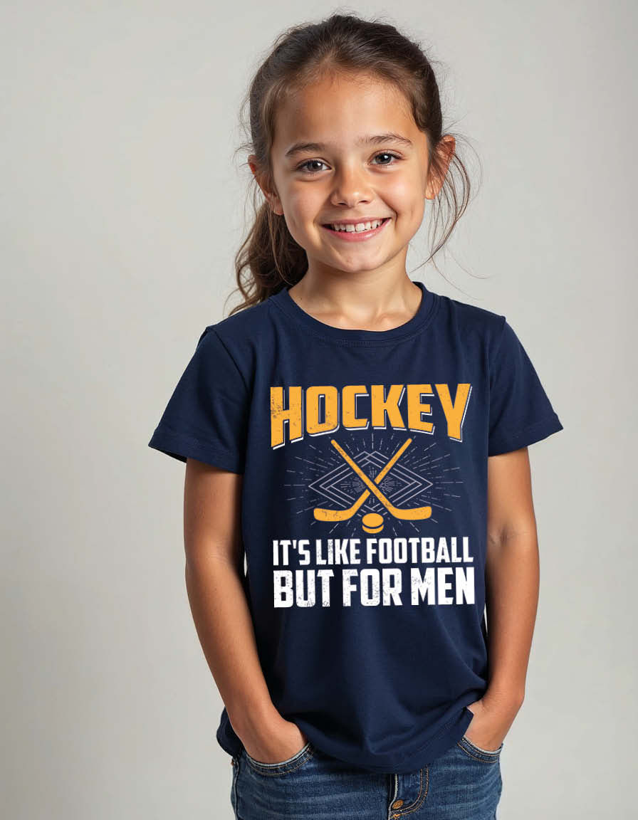 Thumbnail: hockey it's like football but for men Unisex Printed Graphic T-Shirt