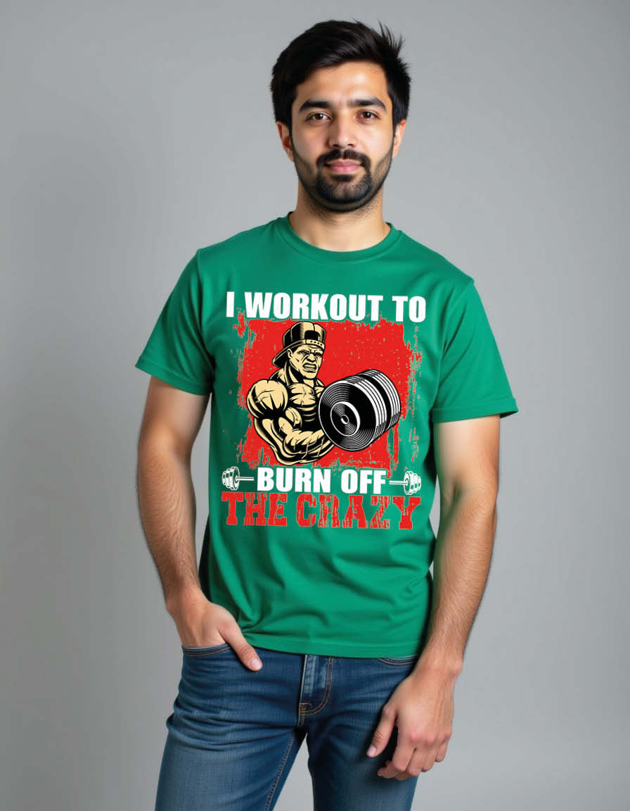 Thumbnail: i workout to burn off the crazy Classic Unisex Printed Graphic T-Shirt