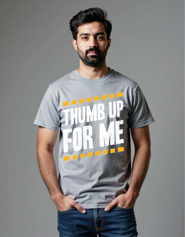 Thumbnail: thumb up for me Unisex Printed Graphic T-Shirt For Mens Womens & Kids