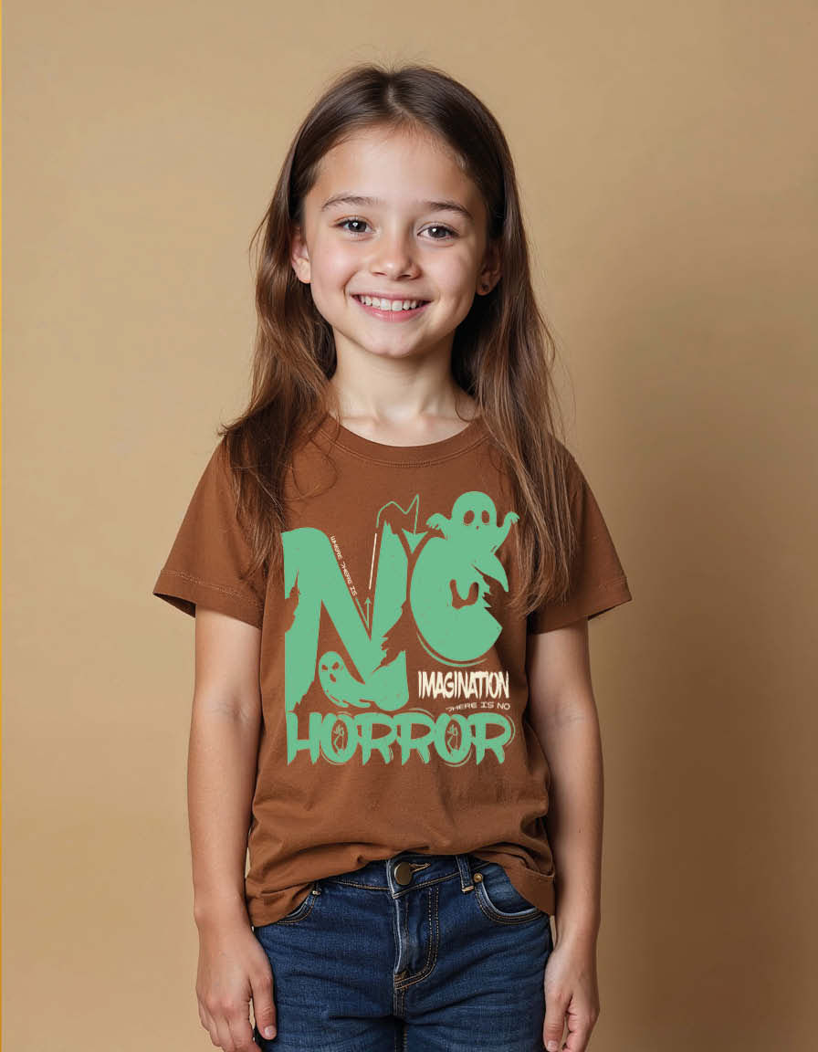Thumbnail: no imagination here is no horror Urban Unisex Printed Graphic T-Shirt