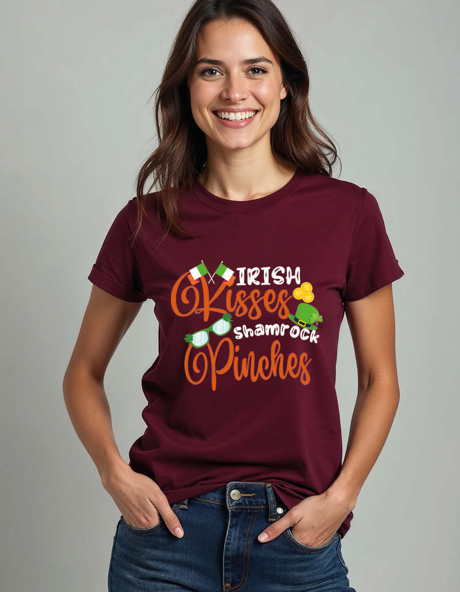 Thumbnail: irish kisses shamrock pinches Vintage Unisex Printed Graphic T-Shirt