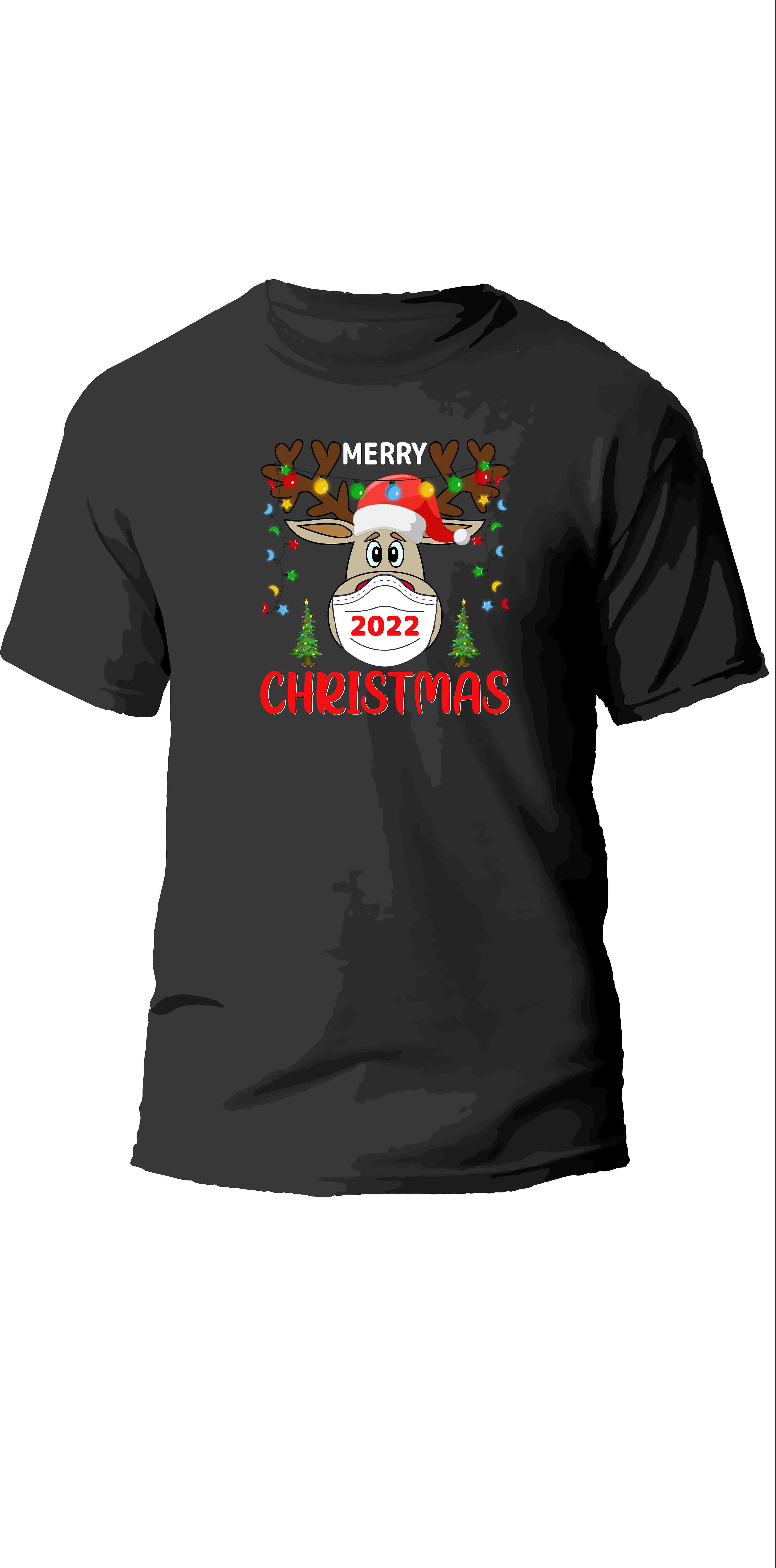 merry christmas typography printed t shirts
