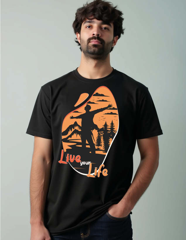 Thumbnail: live your life Unisex Printed Graphic T-Shirt For Mens Womens & Kids