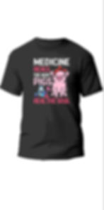 medicine heals the body pigs heals the soul typography printed t shirts