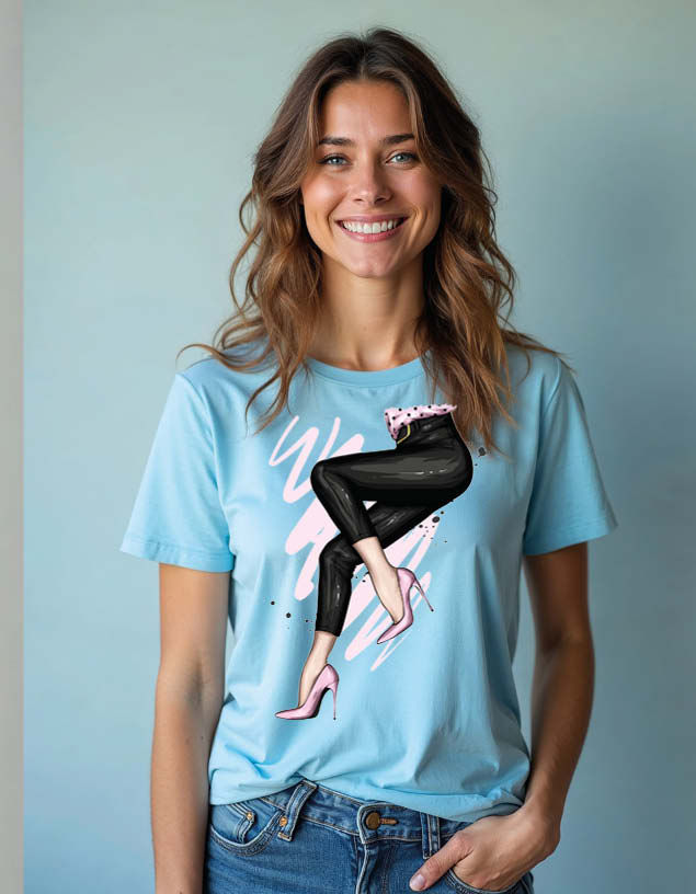 Thumbnail: Pink High Heels Unisex Printed Graphic T-Shirt for Mens,Womens & Kids