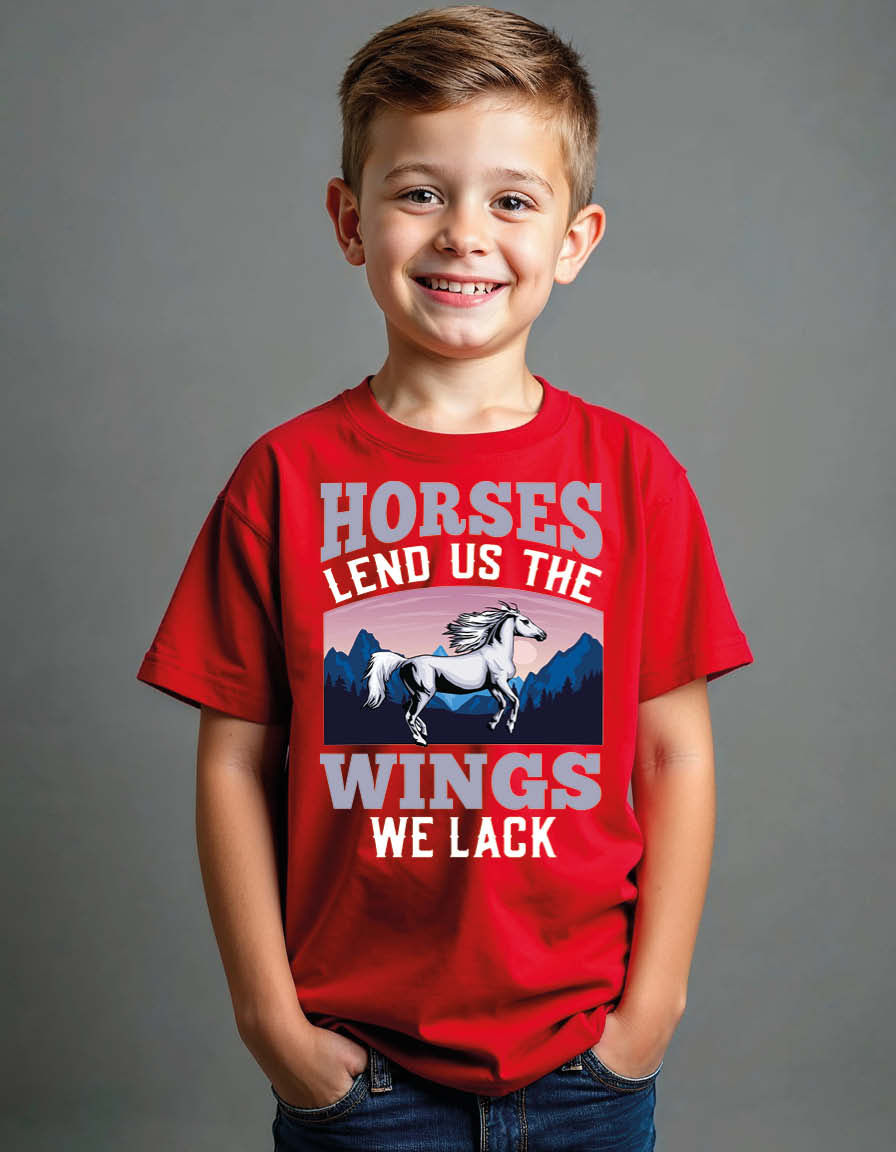 horses lend us the wings we lack Casual Unisex Printed Graphic T-Shirt