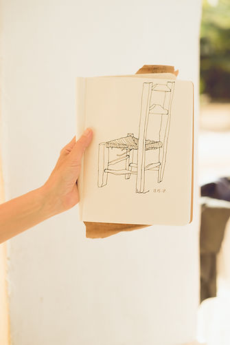 hand drawn sketch of chair by Trine Pettigrew