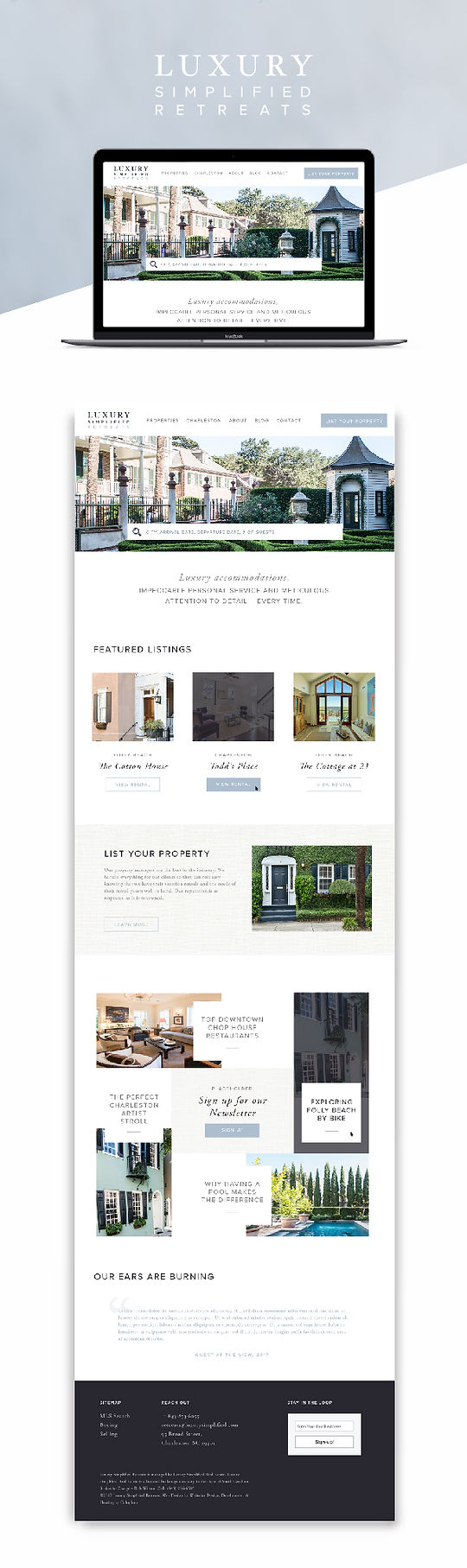 Retreats Website design homepage