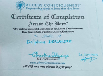 Access Bars Certification Delphine Deflandre