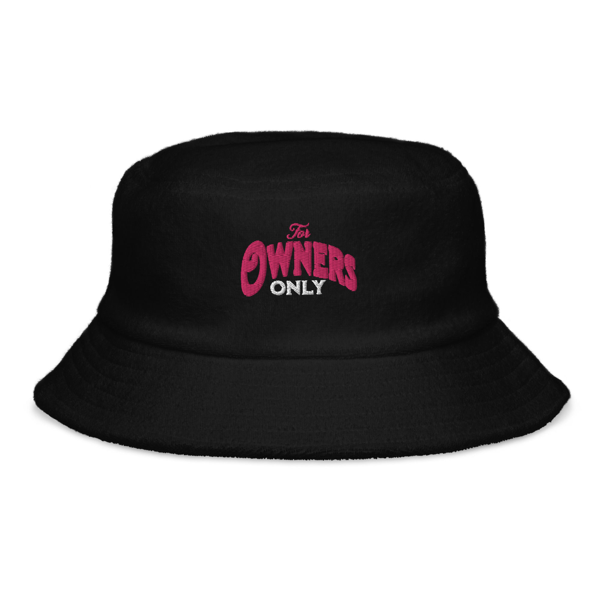 iWink - Black For Owners Only Embroidered Terry Cloth Bucket Hat
