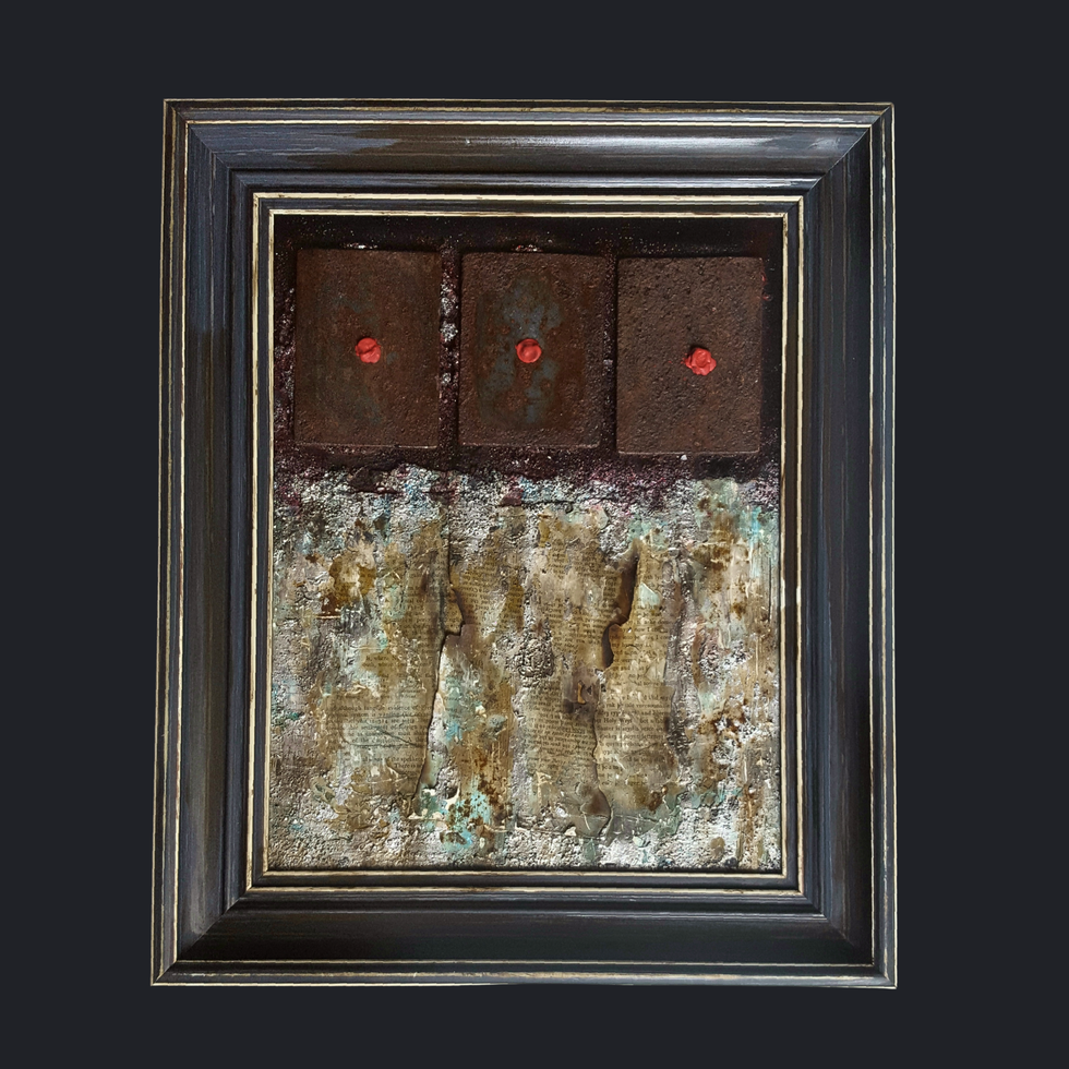 distressed assemblage art