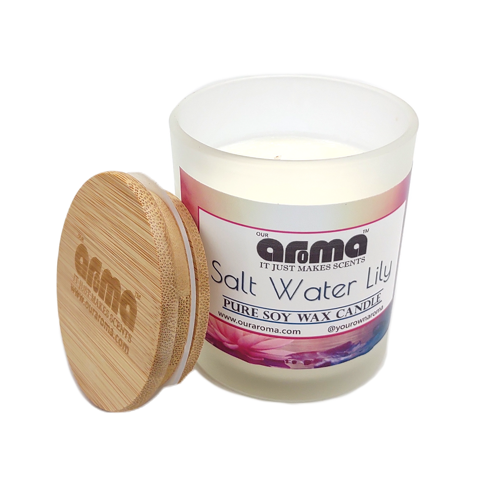 Miniatura: Our Aroma 10 Oz Salt Water Lily 100% Soy Wax Jar Candle