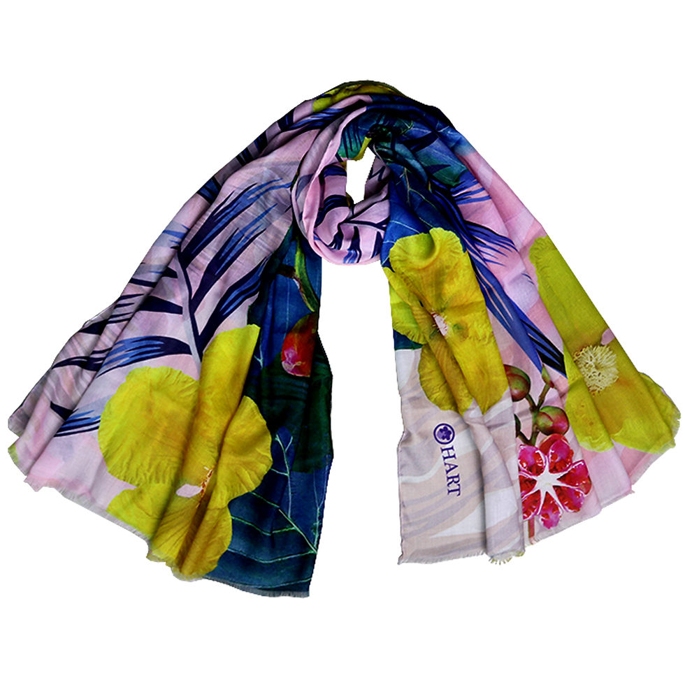 Thumbnail: HART 160 Women's Rectangular Simpur Brunei Floral Scarf