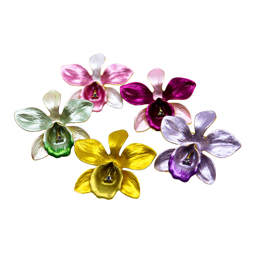 Thumbnail: HART Enamel Orchid Necklace with Brooch