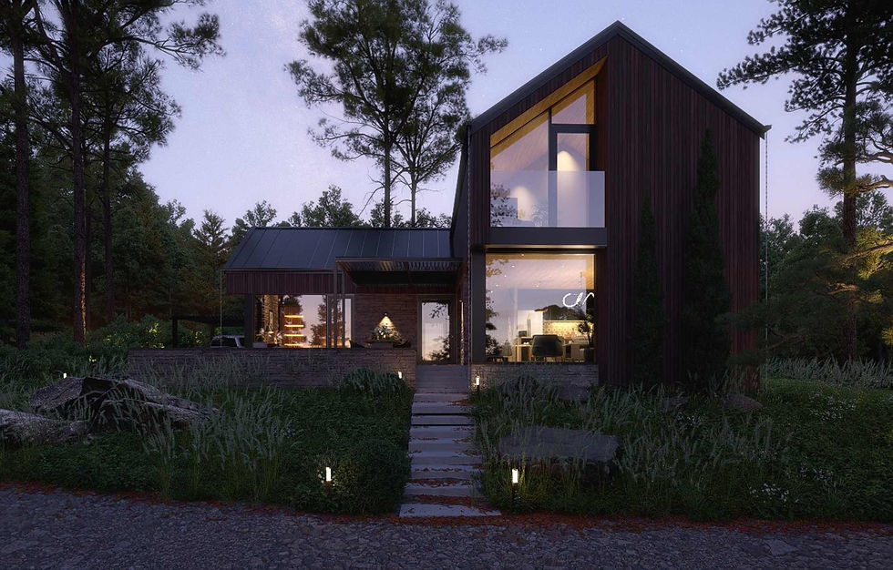 Architectural CAD drawings of a modern barn house design