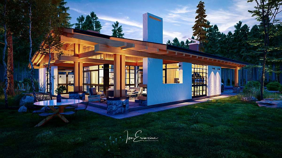 Proiect de casa pe un singur nivel, cu suprafata de 120 mp