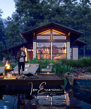 Compact mountain vacation home plan with loft
