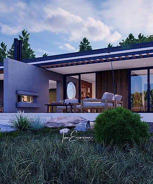 Mediterranean house design with pool