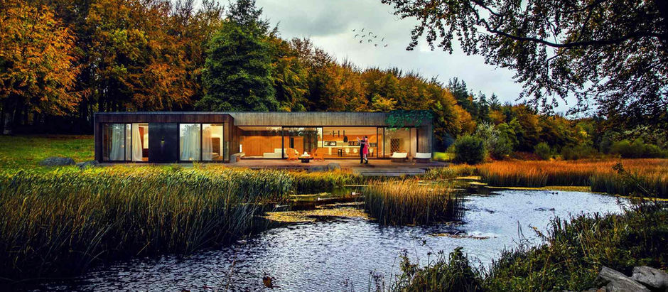 Proiect casa 3 dormitoare, living, baie si bucatarie - randare exterior