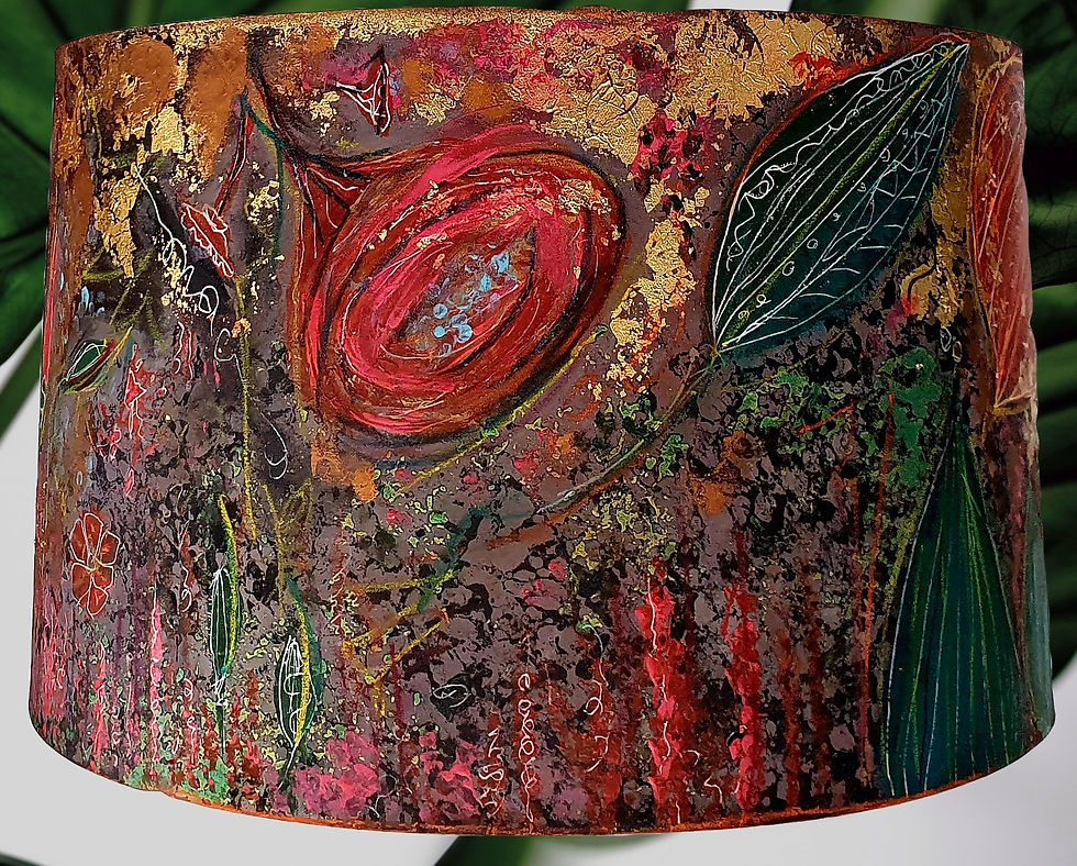 Thumbnail: XXL CELLING  JUNGLE LAMPSHADE WITH GOLDEN DETAILS