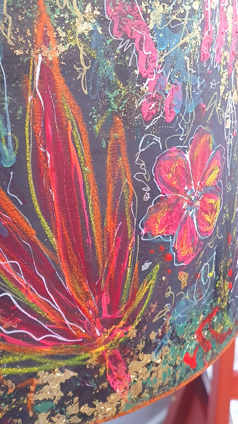 Thumbnail: JUNGLE LAMPSHADE WITH GOLDEN DETAILS