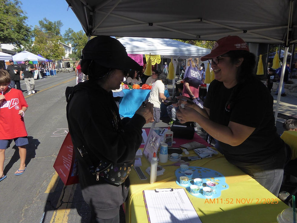 Connectopod's booth at the Dia de Muertos Family Festival in Canoga Park 2025.