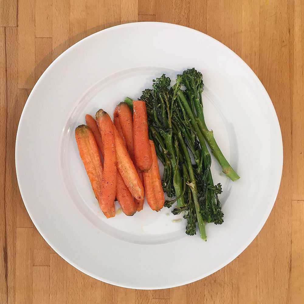 HoneyGlazed Carrots + Lemony Broccolini