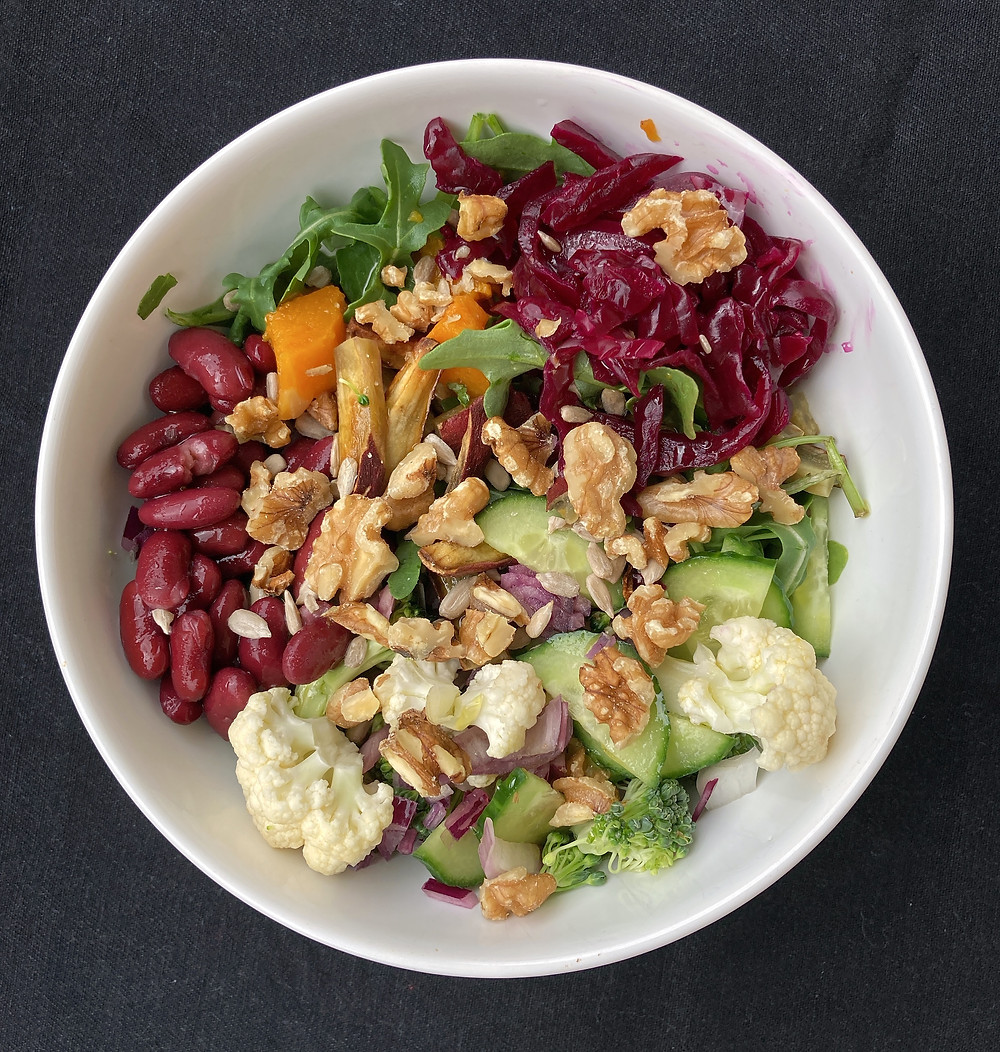 colourful salad in bowl