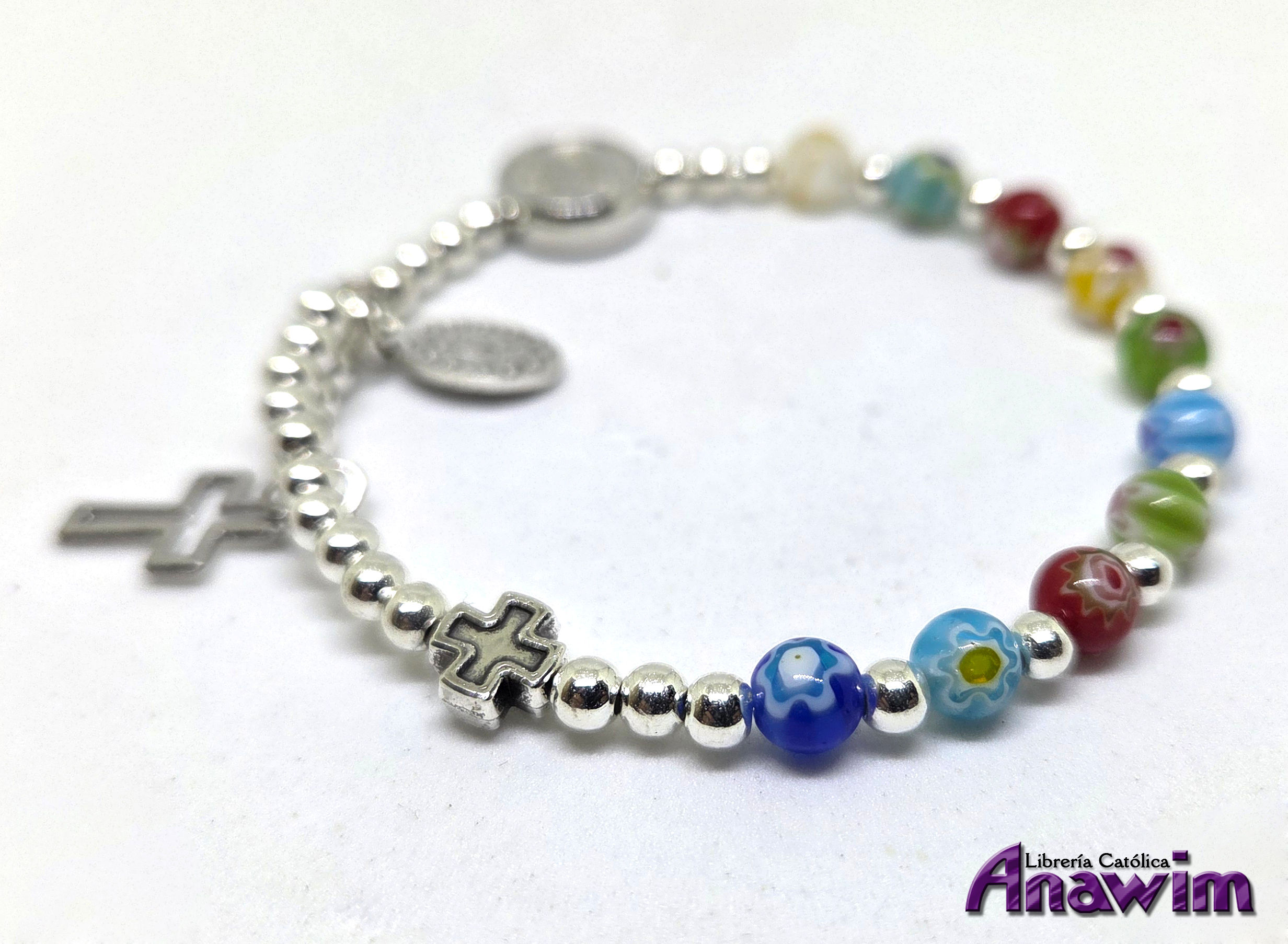 Pulsera con cuentas de flores