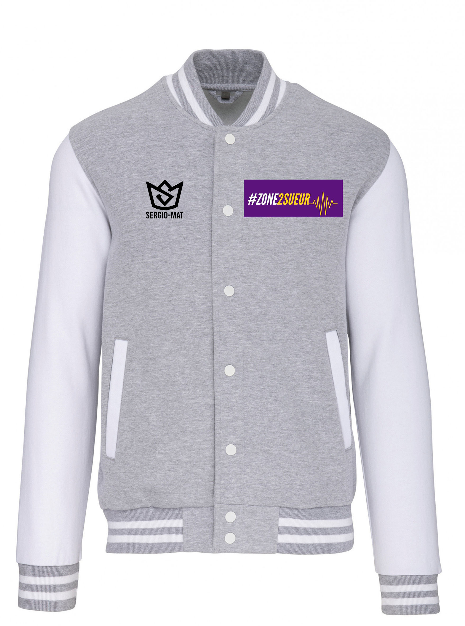 Blouson molleton unisexe floqué #ZONE2SUEUR