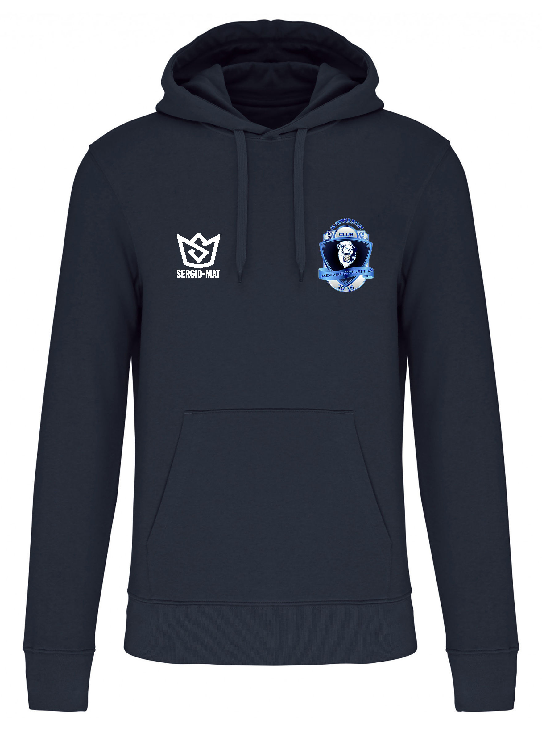 Sweat à capuche "OLYMPIQUE RUGBY CLUB ABOBO SOGEFIHA"floqué