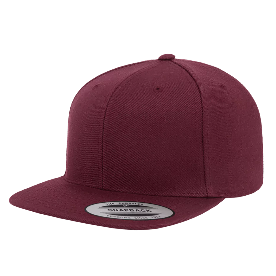 casquette-snapback-yupoong-classique-a-personnaliser-6089MT-M-heather-maroon-maroon-apercu