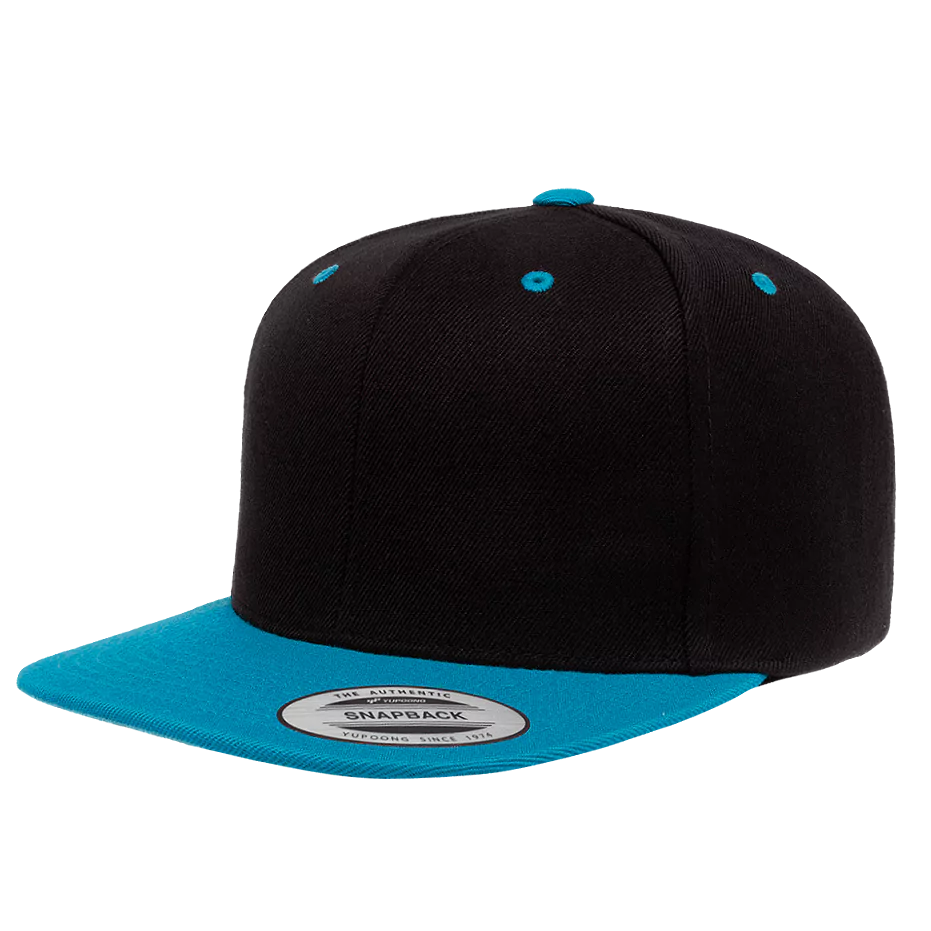 casquette-snapback-yupoong-classique-a-personnaliser-6089MT-M-black-teal-apercu.webp