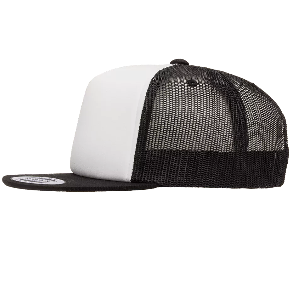 casquette-trucker-yupoong-white-front-a-personnaliser-6005-black-white-black-gauche.webp