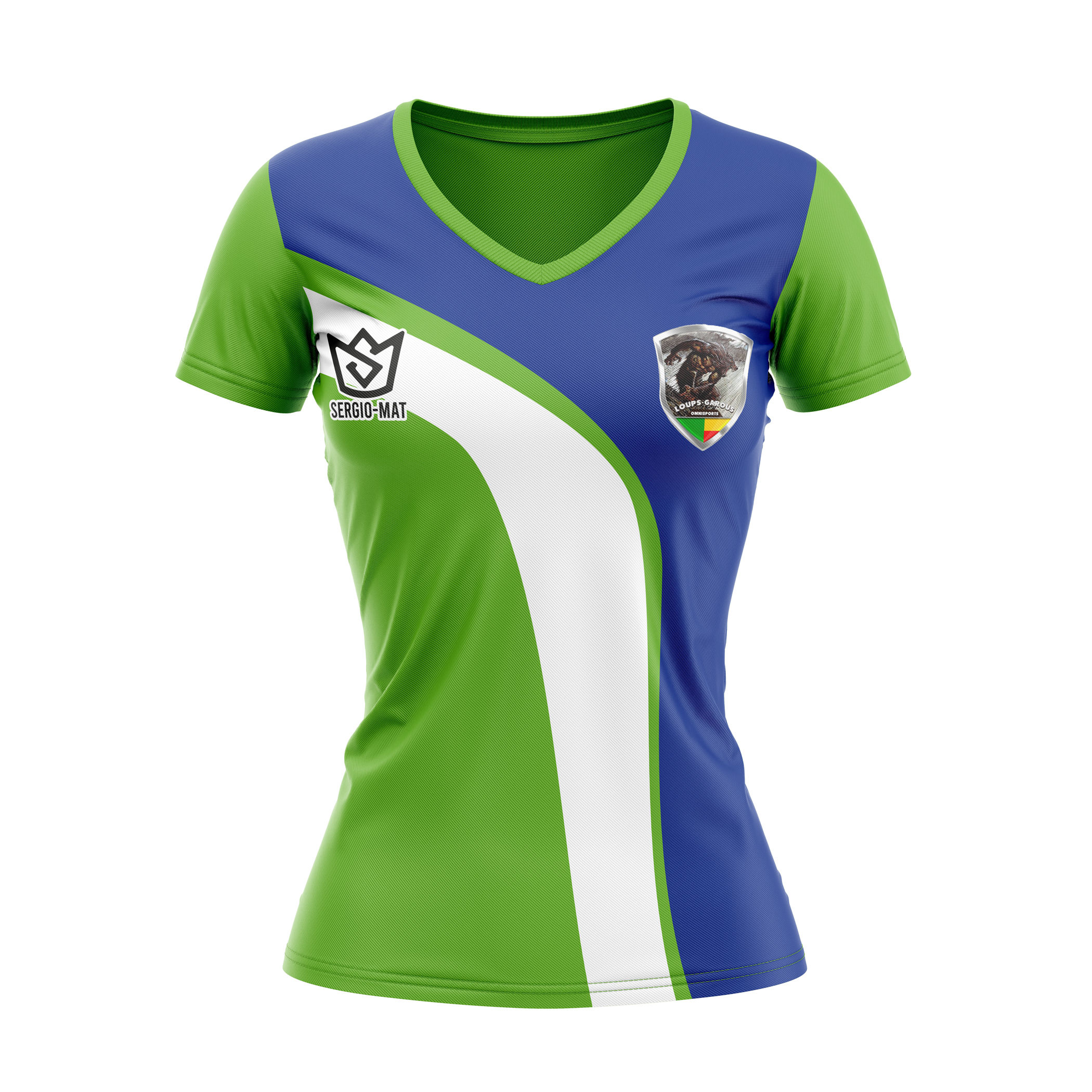 MAILLOT  EQUIPE DU LOUPS GAROUS RUGBY "DAME"