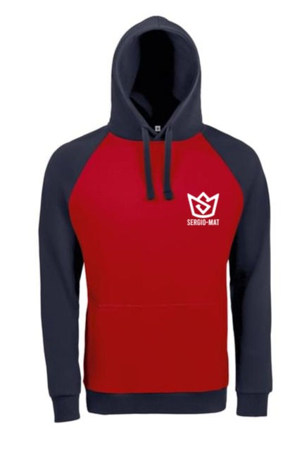 SWEAT ROUGE/BLEU FLOQUE