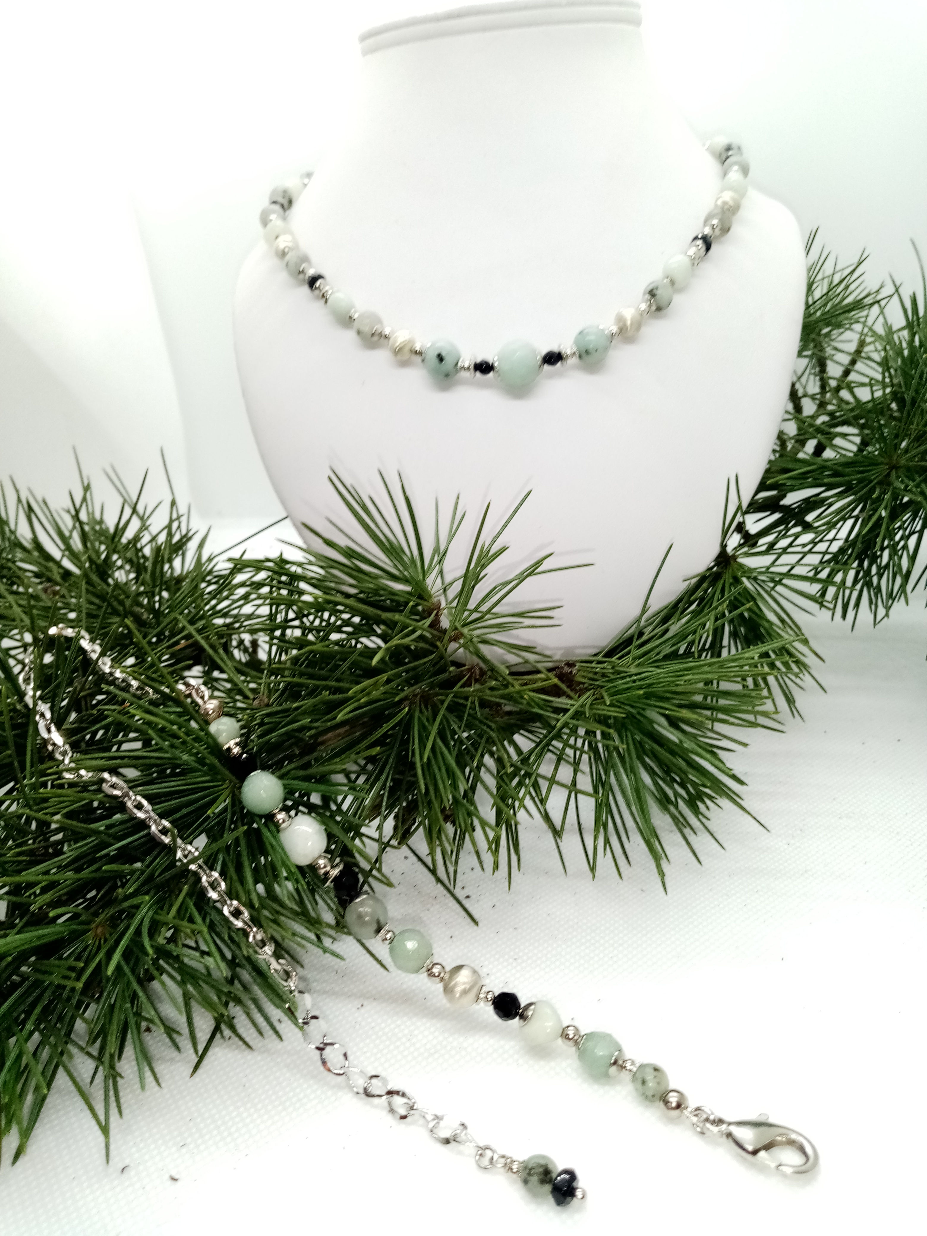 Collier en Amazonite & Jaspe  réf : 62