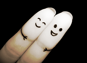 two fingerstogether like a couple