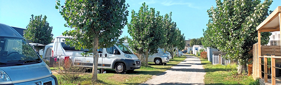 Allée principale Île DUMET au Camping Les Flots Bleus
