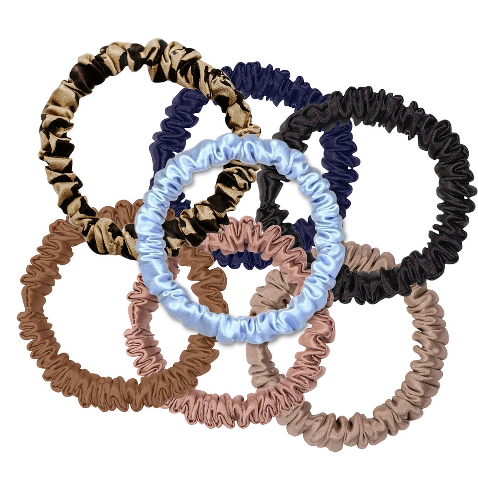 thin mulberry silk scrunchie