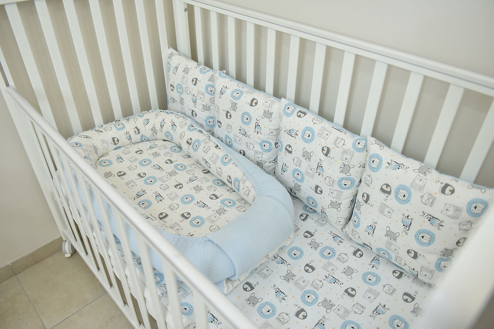 מצעים 5 חלקים דובים ועננים בשילוב בד פיקה תכלת