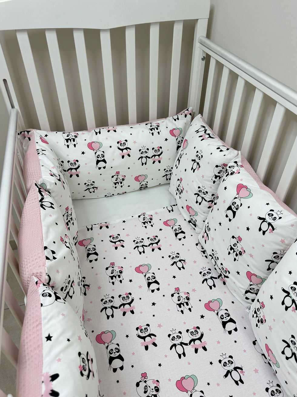 מצעים 9 חלקים דובים ורוד בשילוב בד פיקה ורד עתיק